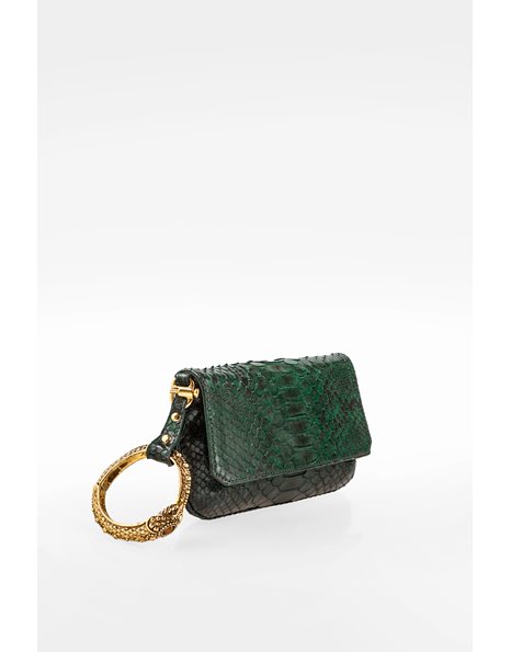Green Python Clutch with a Serpent Bangle