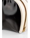 Black and White Leather Evening Wristlet Bag
