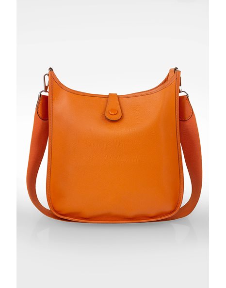 Evelyne Orange Veau Epsom Cross-Body Bag