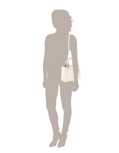 Lady Dior Medium Off-white Leather Bag