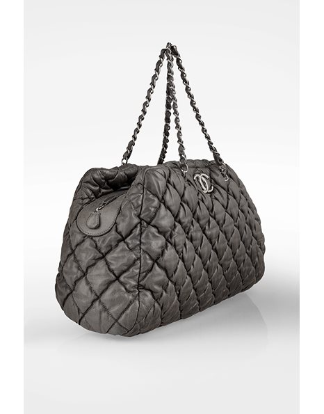 Bubble Grey Quilted Leather Bag