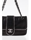 Madison Black Chain-Embellished Leather Bag