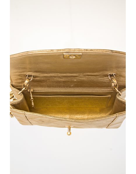 Vintage Gold Leather Bag