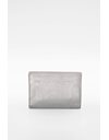 Metallic Silver Leather Flap Wallet