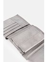 Metallic Silver Leather Flap Wallet