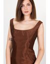 Rust-Coloured Taffeta Dress / Size: 44 IT - Fit: S