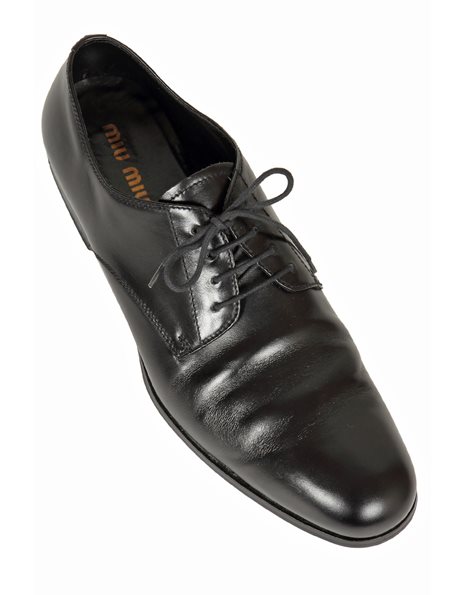 Black Leather Lace-Up Oxfords / Size: 43 - Fit: True to size