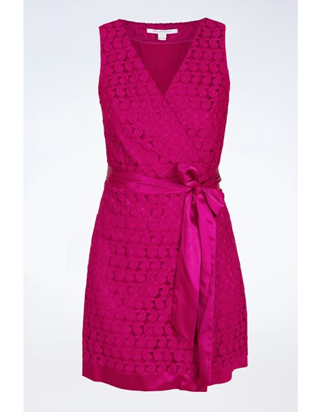 Κρουαζέ Φόρεμα από Φούξια Δαντέλα / Μέγεθος: 6 US - Εφαρμογή: S / M