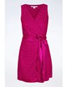 Raspberry Pink Lace Wrap Dress / Size: 6 US - Fit: S / M