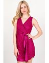 Raspberry Pink Lace Wrap Dress / Size: 6 US - Fit: S / M