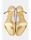 Gold Snakeskin Pumps with Bow Embellishment / Size: 38 - Fit: True to size