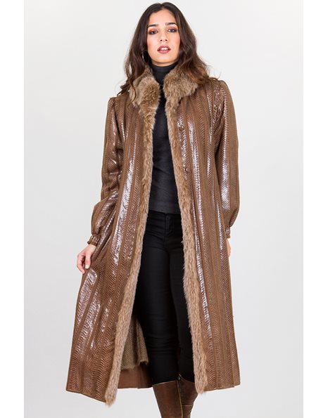 Brown Mohair and Snakeskin Coat / Size: ? - Fit: M