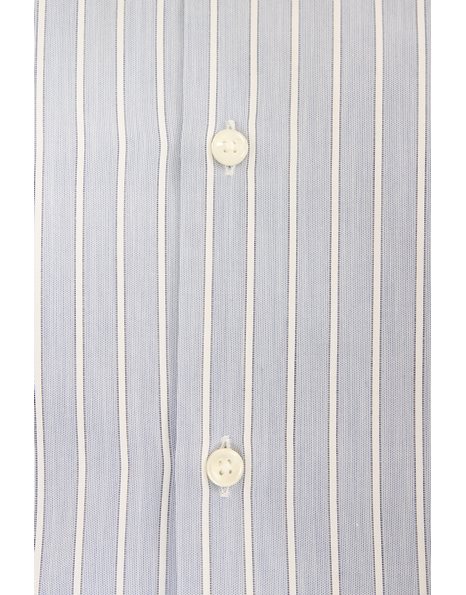Light Blue Striped Cotton Shirt / Size: 41 / 16 - Fit: M