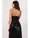 Μαύρο Ασύμμετρο Φόρεμα με Παγιέτες / Μέγεθος: 8 UK - Εφαρμογή: S
