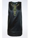 Κυπαρισσί Σατινέ Φόρεμα με Κρύσταλλα / Μέγεθος: 8 US