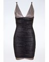 Μαύρο-Μπρονζέ Μεταλλιζέ Bandage Φόρεμα / Εφαρμογή: S/M