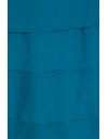 Τeal Blue Layered Silk Dress / Size: 4 - Fit: S
