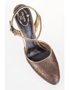 Bronze Embroidered Leather Pumps / Size: 41 - Fit: True to size