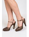 Bronze Embroidered Leather Pumps / Size: 41 - Fit: True to size