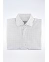 White Shirt with Small Check Print / Size: 15¾ / 40cm - Fit: M