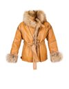 Ταμπά Δερμάτινο Jacket από Στρουθοκάμηλο και Γούνα Αλεπούς / Εφαρμογή: S