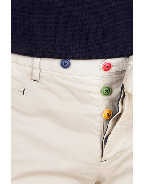 Colour Ecru Stretch-Cotton Pants / Size: 48 - Fit: True To Size