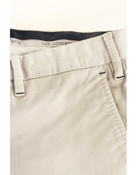 Colour Ecru Stretch-Cotton Pants / Size: 48 - Fit: True To Size