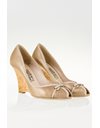 Genie Leather Pumps with Cork Wedge Heel / Size: 39.5 - Fit: 40