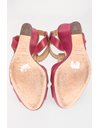Magenta Leather Platform Sandals / Size: 40 - Fit: True to size