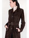 Dark Brown Suede Coat / Size: 42 IT - Fit: XS