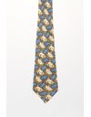 Multicoloured Silk Printed Tie with Frogs Print