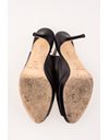 Black Leather Peep-Toe Slingbacks / Size: 38.5 - Fit: True to size