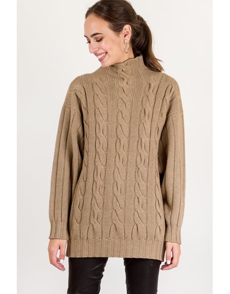 Beige Cashmere Knitted Sweater / Size: ? - Fit: M