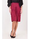 Burgundy Cotton Skirt with Pockets / Size: 42 FR - Fit: M