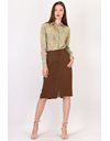 Brown Silk Lightweight Skirt / Size: ? - Fit: S
