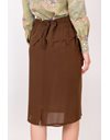 Brown Silk Lightweight Skirt / Size: ? - Fit: S