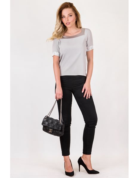 Ice Grey Square Neck Top / Size: ? - Fit: S / M