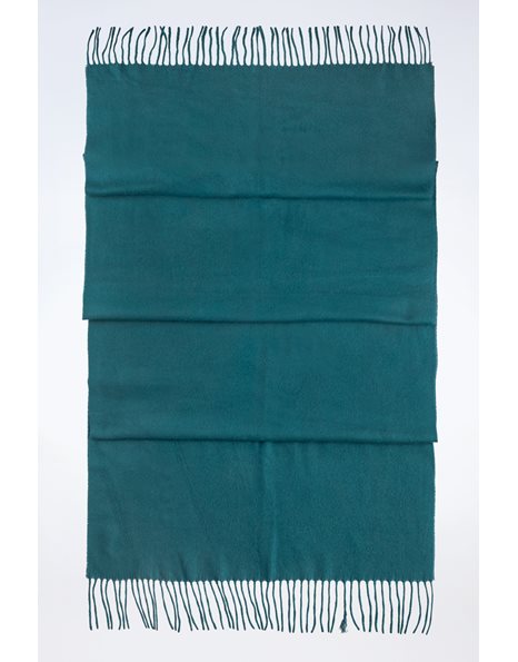 Teal Blue Scarf with Fringes