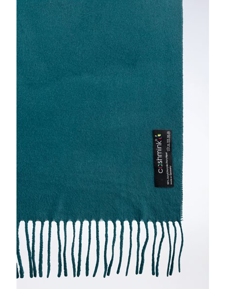 Teal Blue Scarf with Fringes
