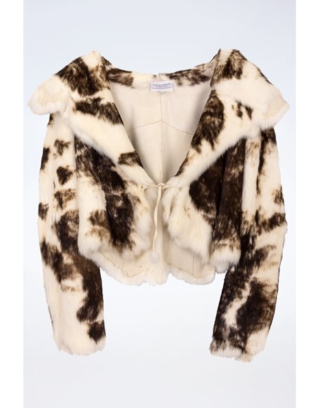 Double-Sided Shearling-Rabbit Fur Jacket / Size: M - Fit: S