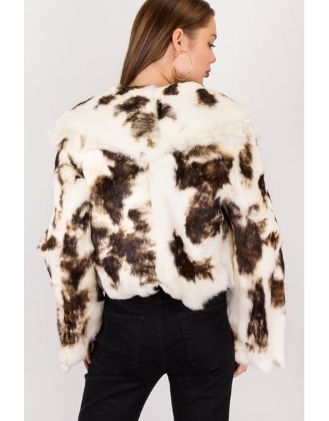 Double-Sided Shearling-Rabbit Fur Jacket / Size: M - Fit: S