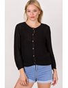 Black Knitted Linen Cardigan / Size: M - Fit: S 