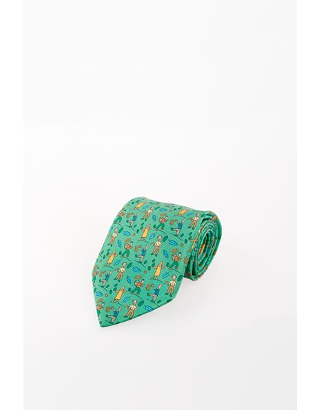 Green Silk Tie with "Farmers"