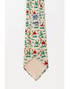 Ecru Silk Tie with Windmills Print