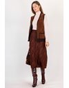 Brown Wool Knitted Vest with Suede Details / Size: S - Fit: True to size