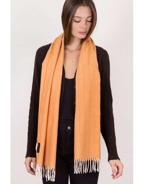 Salmon Lightweight Knitted Stripped Scarf