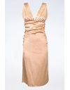 Gold Satin Dress / Size: 38 IT - Fit: XS
