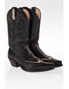 Black Leather Cowboy Boots / Size: 40 - Fit: 39.5