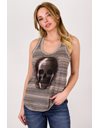Ecru Cotton Skull-Print T-Shirt / Size: 38 - Fit: S