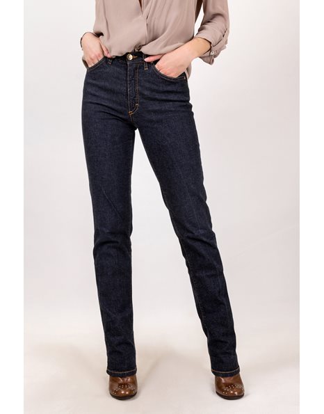 Blue Cotton High-Waisted Jeans / Size: 26 - Fit: XS